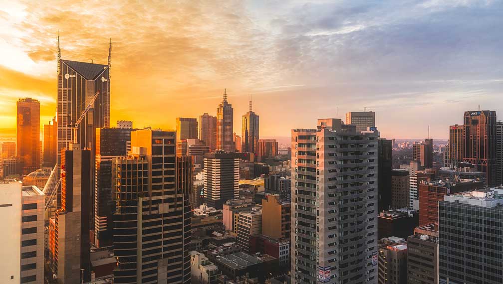 Melbourne's skyline from skyscraper